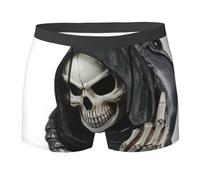 BLWSLC Boxer da uomo con motivo Grim-Reaper, elasticizzati, adatti per la maggior parte degli uomini, Nero , XXL