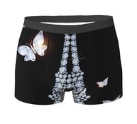 BLWSLC Boxer da uomo con motivo Torre Eiffel, elasticizzati, adatti per la maggior parte degli uomini, Nero , M