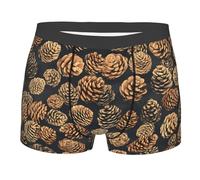 BLWSLC Boxer da uomo con stampa a grappoli di pigne, perfetti per palestra, sport e uso quotidiano con contorno elasticizzato 3D, Nero, S/3XL