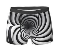 BLWSLC Boxer da uomo con stampa a spirale con illusione ottica, morbidi ed elastici, perfetti per casa, abbigliamento casual e sport, Nero, L