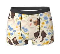 BLWSLC Boxer da uomo con stampa cane dagli occhi azzurri, morbidi ed elastici, perfetti per casa, abbigliamento casual e sport, Nero, L