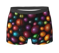 BLWSLC Boxer da uomo con stampa colorata con palline, morbidi ed elastici, perfetti per casa, abbigliamento casual e sport, Nero, XL