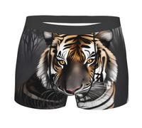 BLWSLC Boxer da uomo con stampa Tiger at rest su entrambi i lati, nero