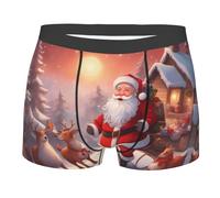 BLWSLC Boxer da uomo invernali con stampa di Babbo Natale, double face