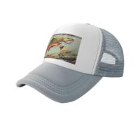 BLWSLC Brook - Cappello da sole con stampa alla trota, colore nero, berretto da baseball in rete regolabile, adatto per escursioni all'aperto e viaggi