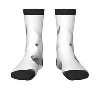 BLWSLC Calze bianche a metà polpaccio fantasia 1 nero, calde e decorative, adatte per la corsa e il calcio., 3 nero, One Size