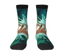 BLWSLC Calzini a metà polpaccio con stampa di bradipo Hug Tree, calzini sportivi elastici bianchi adatti per la corsa e l'uso quotidiano., 3 nero, Taglia unica