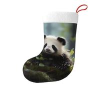 BLWSLC Calzini decorativi natalizi con motivo di cuccioli di panda nella foresta, 45 x 27,9 cm