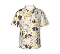 BLWSLC Camicia hawaiana da uomo con stampa cane dagli occhi blu, perfetta per feste in spiaggia e vacanze look casual, nero, 3XL