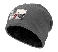 BLWSLC Cappello a maglia elasticizzato con stampa di cabina telefonica di Londra Street, colore nero e rosso, adatto per escursioni e alpinismo, grigio, Taglia unica