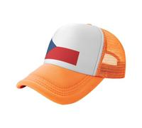 BLWSLC Cappello da baseball con bandiera della Repubblica Ceca in rete nera, traspirante, adatto per pesca ed escursionismo, Arancione, One Size-L