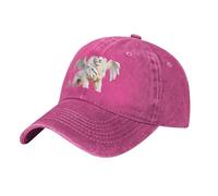 BLWSLC Cappello da baseball con leone alato nero stampato - Cappello da sole in denim con tesa curva, adatto per sport all'aria aperta e viaggi, Fucsia, L