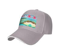 BLWSLC Cappello da baseball con tesa nera, regolabile, unisex, per esterni | Berretto da baseball con motivo paesaggi caraibici con fascia antisudore e fori di ventilazione, quattro stagioni all'aperto