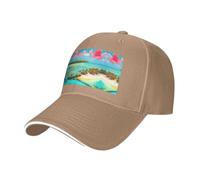 BLWSLC Cappello da baseball con tesa nera, regolabile, unisex, per esterni | Berretto da baseball con motivo paesaggi caraibici con fascia antisudore e fori di ventilazione, quattro stagioni all'aperto