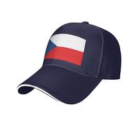 BLWSLC Cappello da baseball con tesa nera, regolabile, unisex, per esterni | Cappello da baseball con bandiera della Repubblica Ceca con fascia antisudore e fori di ventilazione