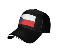 BLWSLC Cappello da baseball con tesa nera, regolabile, unisex, per esterni | Cappello da baseball con bandiera della Repubblica Ceca con fascia antisudore e fori di ventilazione