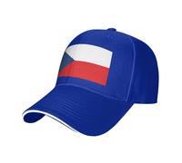 BLWSLC Cappello da baseball con tesa nera, regolabile, unisex, per esterni | Cappello da baseball con bandiera della Repubblica Ceca con fascia antisudore e fori di ventilazione