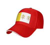 BLWSLC Cappello da baseball con tesa nera, regolabile, unisex, per esterni | Cappello da baseball con motivo bandiera del Vaticano con fascia antisudore e fori di ventilazione, quattro stagioni