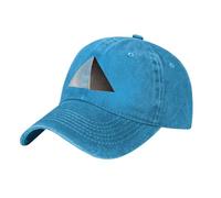 BLWSLC Cappello da baseball obliquo triangolare nero stampato - Cappello da sole in denim con tesa curva, adatto per sport all'aria aperta e viaggi, Blu, L