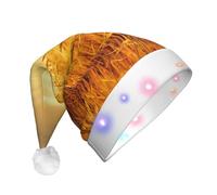 BLWSLC Cappello da festa con stampa campo di grano illuminato LED divertente cappello di Natale puntelli per feste di Natale adatto per adulti e bambini