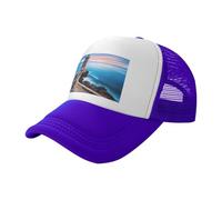 BLWSLC Cappello da sole nero stampato con faro da spiaggia, berretto da baseball in rete regolabile, adatto per escursioni all'aperto e viaggi, Viola, Taglia unica