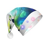 BLWSLC Cappello di Babbo Natale luminoso fresco pallone da calcio stampato adulto cappello di Babbo Natale adatto per Natale Capodanno e altre feste di vacanza