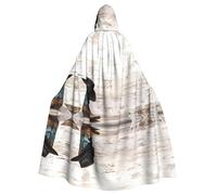 BLWSLC Cappello e stivali da cowboy per adulti stampati per feste e feste con cappuccio per Halloween grande mantello con cappuccio adatto per feste e spettacoli teatrali