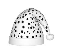 BLWSLC Cappello natalizio per bambini con stampa a pois bianchi e neri, cappello decorativo, forniture per feste adatto per spettacoli teatrali, Natale