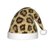 BLWSLC Cappello natalizio per bambini con stampa leopardata gialla, cappello decorativo, forniture per feste adatte per spettacoli teatrali, Natale