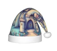 BLWSLC Cappello natalizio per bambini stampato castello delle fiabe cappello natalizio adatto per feste e abbigliamento invernale all'aperto