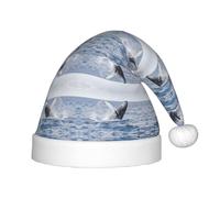 BLWSLC Cappello natalizio per bambini stampato con balena sopra l'acqua del mare adatto per feste di Capodanno e abbigliamento invernale all'aperto