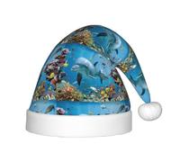 BLWSLC Cappello natalizio per bambini stampato con delfino oceano guardando te cappello di Natale festivo adatto per feste di Capodanno e abbigliamento invernale all'aperto