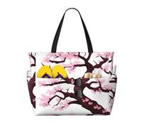 BLWSLC Cherry Blossoms Tree Printed, borsa da viaggio da spiaggia di grande capacità, adatta per vacanze, campeggio e uso quotidiano.