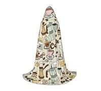 BLWSLC Coffee and Sweets Sugar Chocolate - Mantella con cappuccio per adolescenti, per cosplay, travestimenti e feste