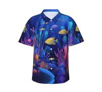 BLWSLC Colorful Underwater World - Camicia hawaiana a maniche corte da uomo, perfetta per vacanze al mare quest'estate, Nero, S-4XL