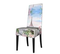 BLWSLC Coprisedia con motivo Torre Eiffel con vista di Parigi, sfoderabile, adatto per banchetti di nozze e ristoranti
