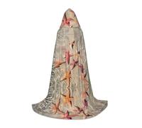 BLWSLC Costume Cosplay stampato con cappuccio per feste di festa con cappuccio stella marina dell'oceano adatto per Halloween e convegni anime L