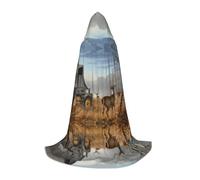 BLWSLC Deer Hunting - Mantello con cappuccio per cosplay, travestimenti e feste