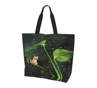 BLWSLC Divertente borsa a tracolla con motivo delfino che guarda te, borsone da viaggio per lo shopping, la spiaggia e il fitness, Rana e pioggia, Taglia unica