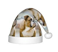 BLWSLC Divertente cane inglese stampato cappelli di Natale per bambini, cappelli decorativi adatti per Natale, feste di Capodanno, ecc.