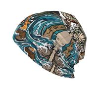 BLWSLC Dragon and Tiger - Cappelli lavorati a maglia per adulti, stampati, adatti per autunno e inverno, sci, escursionismo, colore nero