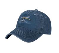 BLWSLC Dragonfly Water Black Printed Baseball Cap - Denim curvo tesa cappello da sole, adatto per sport all'aria aperta e viaggi, blu navy, L
