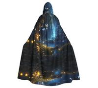BLWSLC Farfalle nelle fiabe mantello con cappuccio stampato, lungo mantello decorativo, adatto per cosplay, spettacoli teatrali o feste di festa.