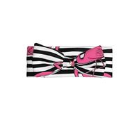 BLWSLC Fascia per capelli con fiocco con stampa fenicottero rosa, adatta per neonati, neonati e bambini, accessori per capelli con fiocco per bambini