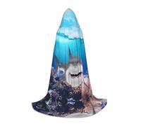 BLWSLC Fish Ocean Theme - Mantella con cappuccio per cosplay, travestimento e feste di vacanza