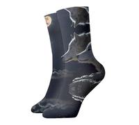BLWSLC Full-Moon Wolves 3D stampato casual calzini eleganti e caldi 30,5 cm adatti per gite quotidiane e abbigliamento domestico
