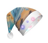 BLWSLC gabbiani dal mare Cappello da Babbo Natale con luci a LED per adulti, con luci a LED, adatto per Natale, Capodanno e altre feste