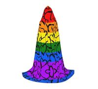 BLWSLC Gay Pride Rainbow Pattern Pattern teen S con cappuccio mantello per cosplay, costume e festa di vacanza usura