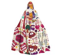 BLWSLC Giornale scolastico in inglese stampato partito mantello con cappuccio adulto vacanza mantello con cappuccio adatto per spettacoli e feste