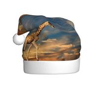 BLWSLC Giraffe Animals Of Africa Cappelli di Babbo Natale stampati, cappelli decorativi, adatti per feste di Natale e Capodanno, spettacoli teatrali